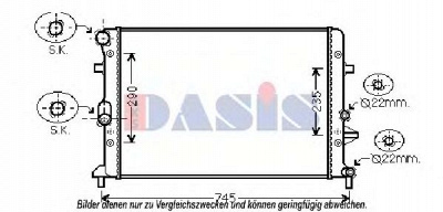 AKS DASIS 040019n -  Радиатор, охлаждение двигателя